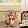 Xmas Acrylic Shaking Head 5D DIY Diamond Art Tabletop Decorations for Home (Cat)