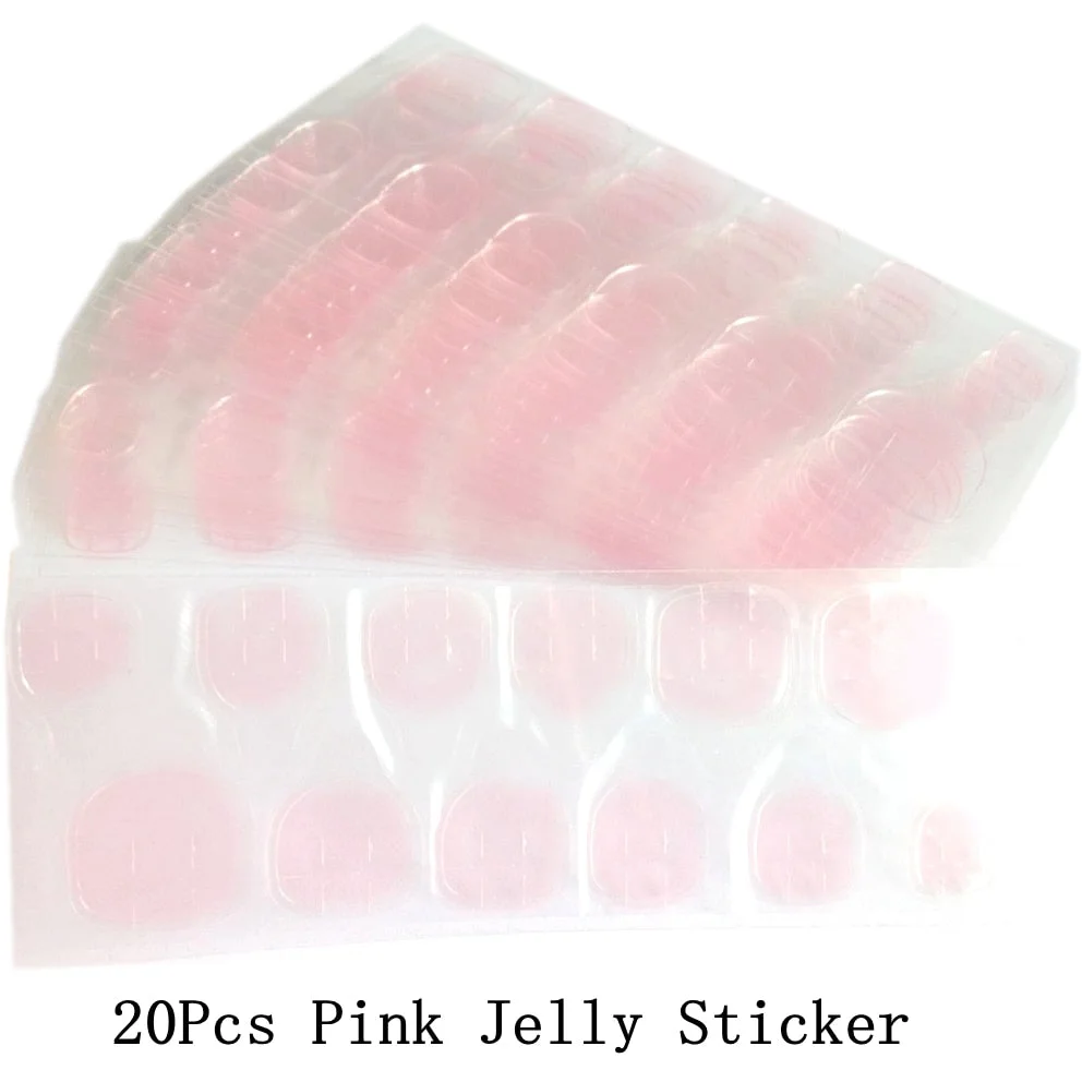 1/3/5 Sheets Transparent Pink Self Adhesive Sticker For Nails DIY Jelly Glue Sticker Nail Art Tape Full Cover Manicure Tool-Nail Inspo