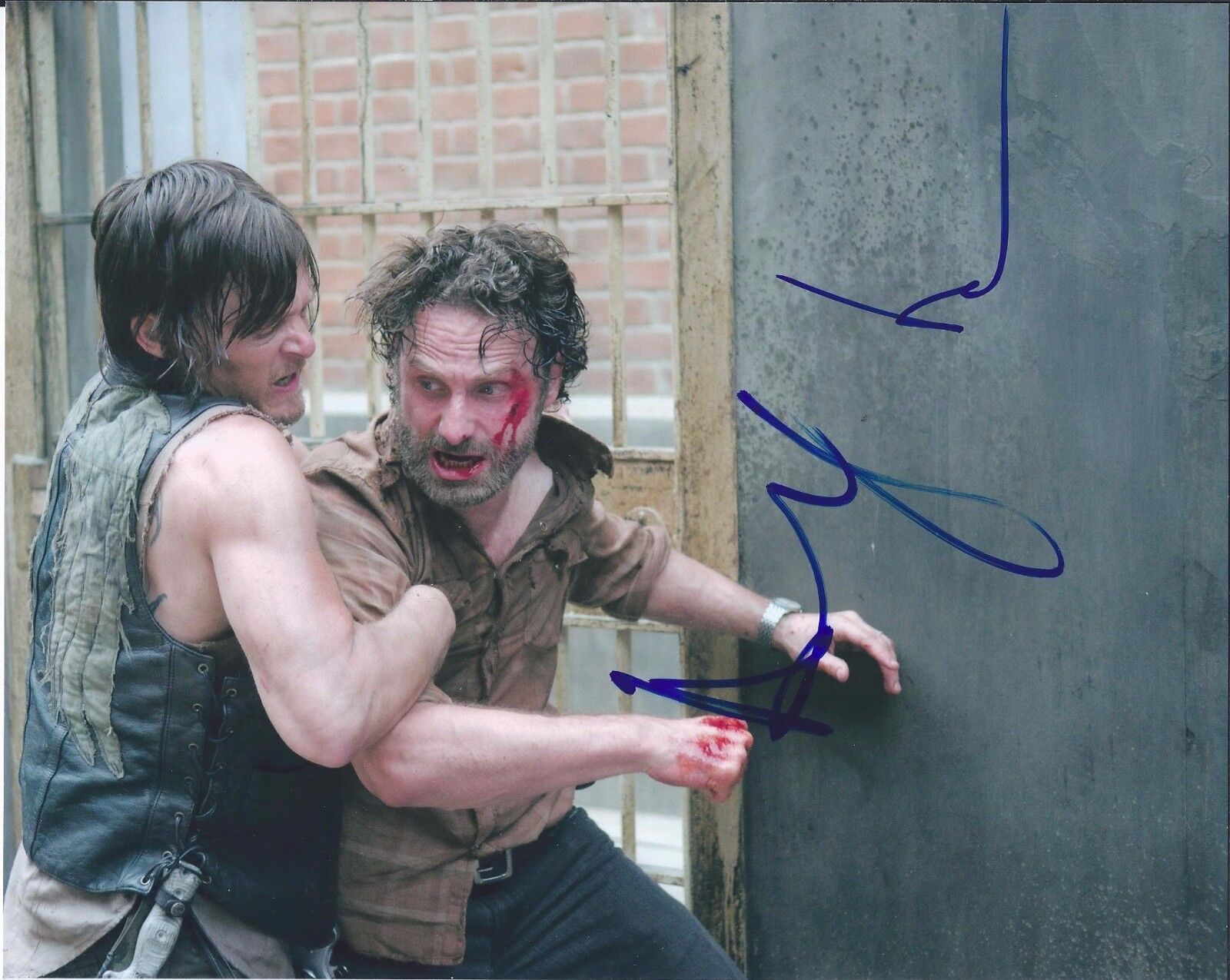 Norman Reedus Andrew Lincoln Dual Signed Autographed 8x10 Photo Poster painting The Walking Dead