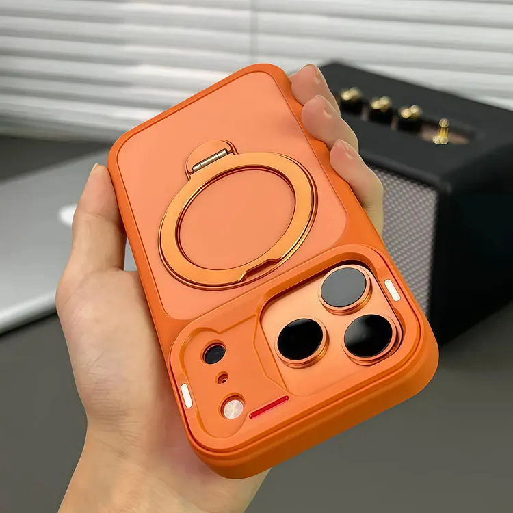 Full-coverage magnetic lens stand case for iPhone 17 ProMax 