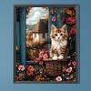 Fensterbank Katze - runder Bohrer Diamantmalerei - 40*50cm