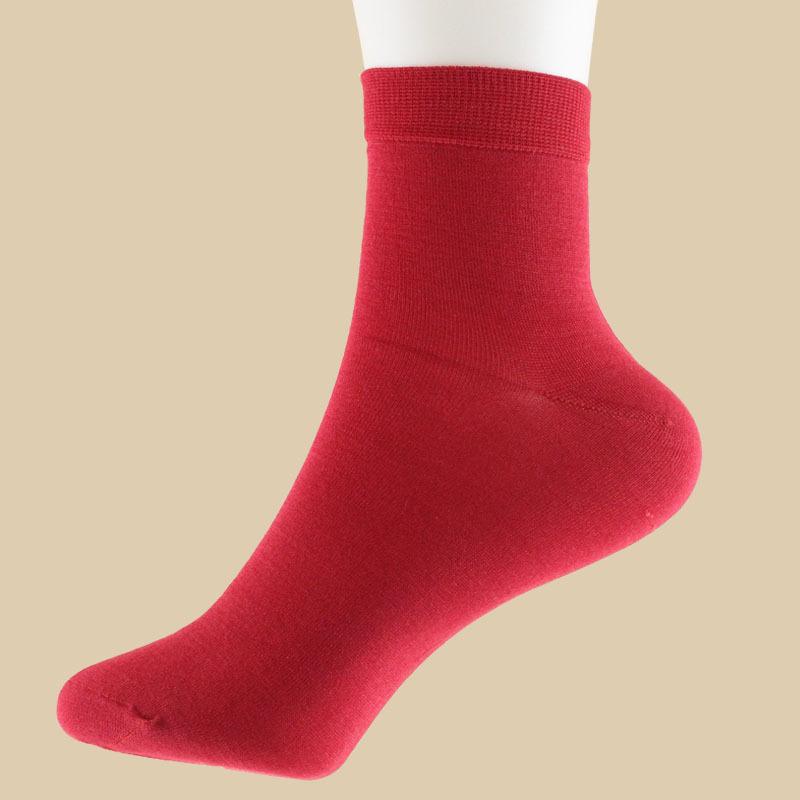 Silk Socks Women's Knitted Breathable Style Red