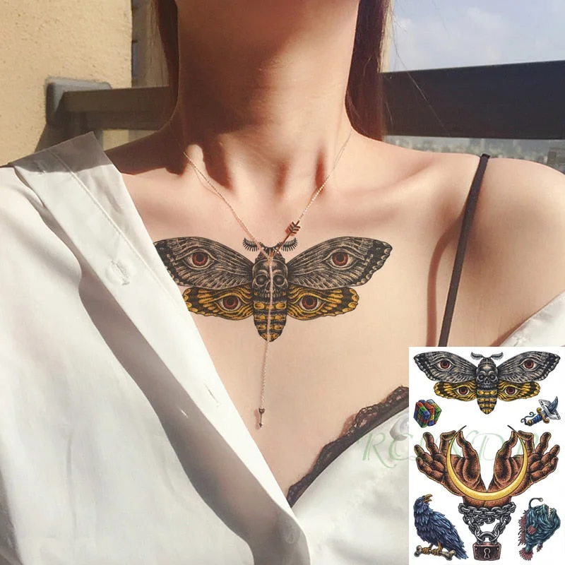 Waterproof Temporary Tattoo Sticker Symbol Totem Wing Tatto on Leg Arm Back Tattos Sexy Flash Tatoo Fake Tattoos for Men Women