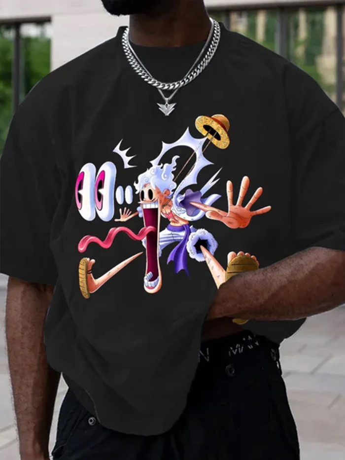 Oversized Unisex Anime Print T-Shirt