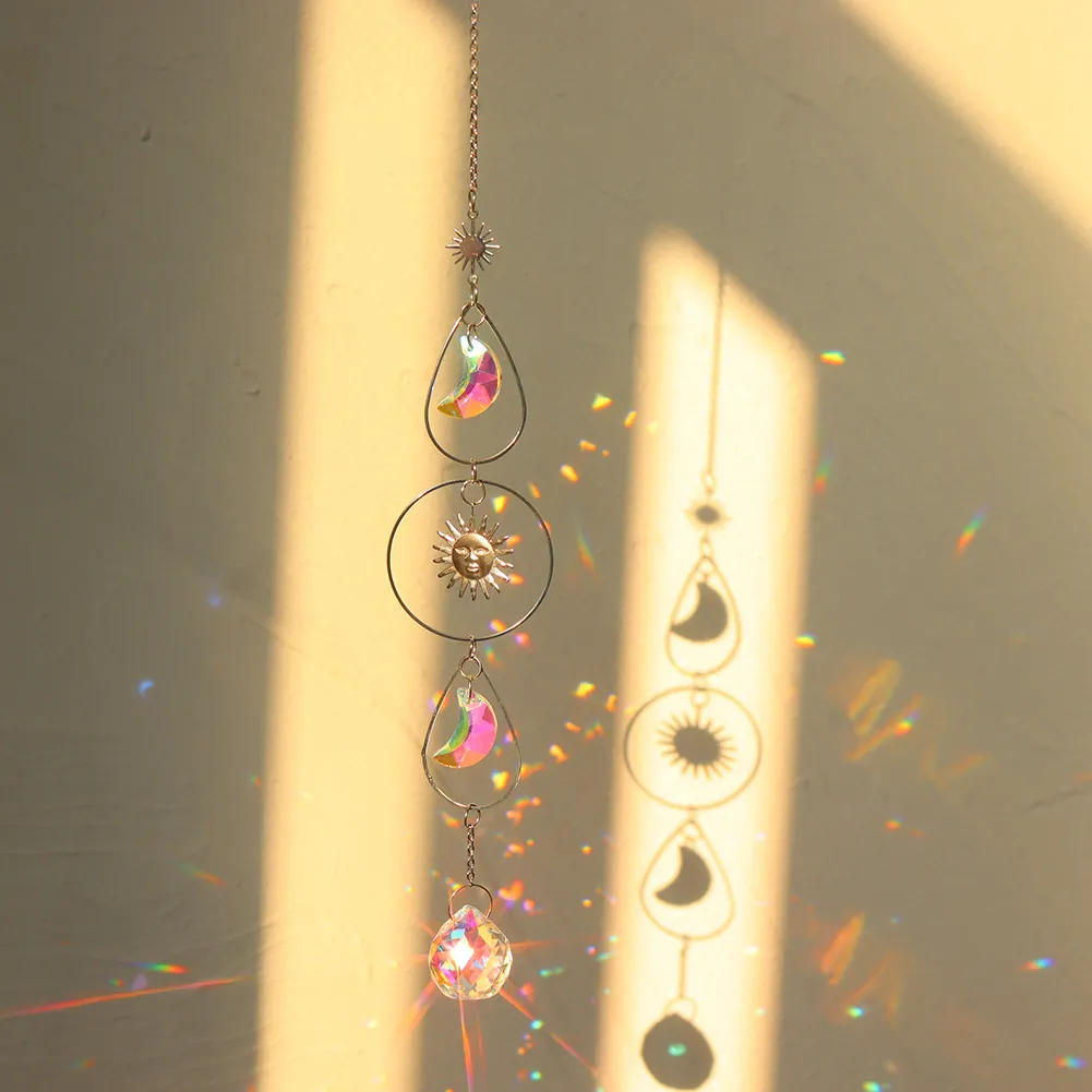 Crystal Wind Chime Pendant Lighting Ball Hanging Garden Window Home Decor