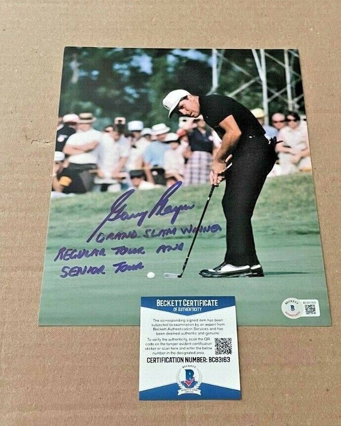 GARY PLAYER SIGNED PGA GOLF 8X10 Photo Poster painting W/INSCRIPTIONS BECKETT CERTIFIED