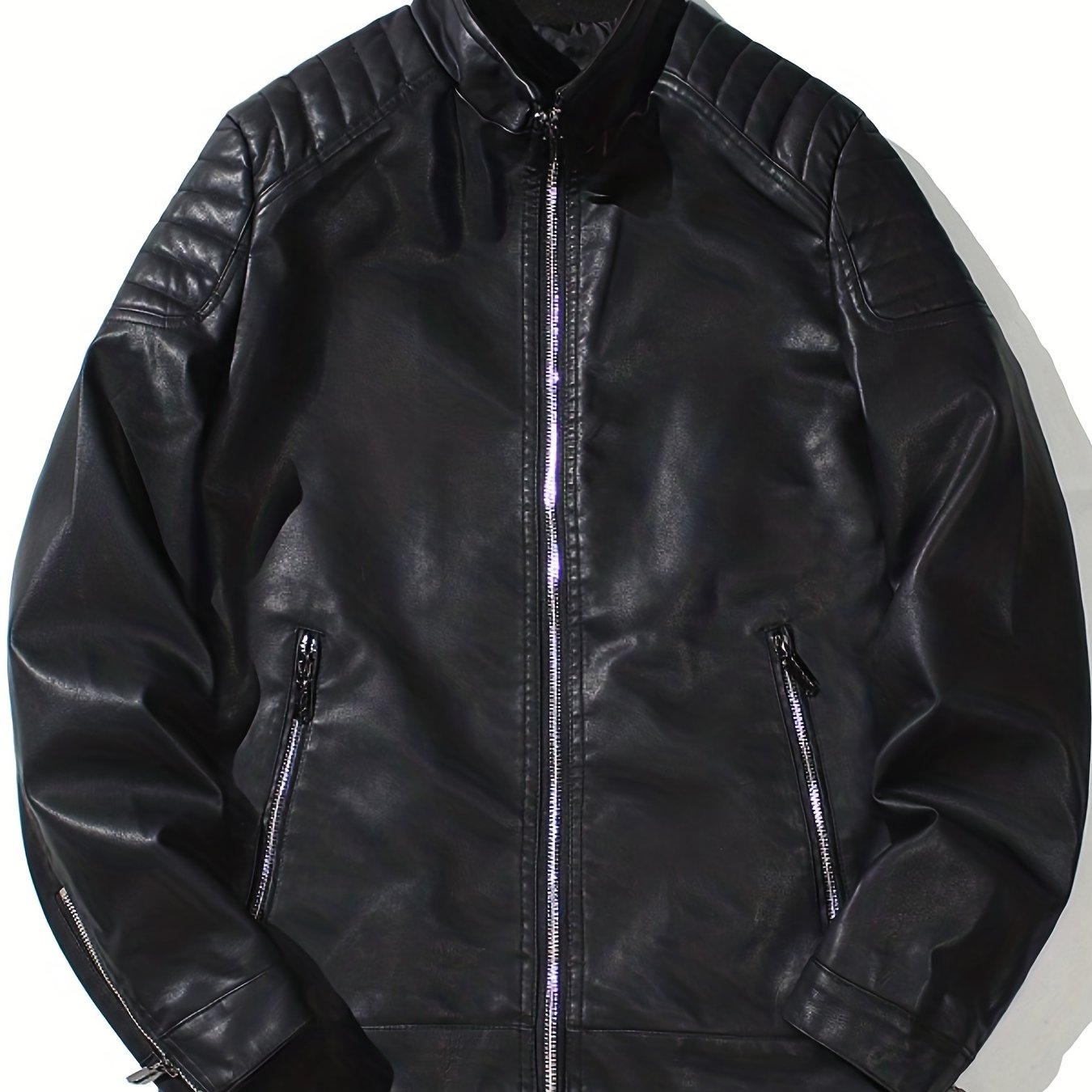 Men's Vintage Cycling Jacket With Zipper Pocket, Casual Stand Collar Windproof Zip Up Comfy Jacket For Outdoor