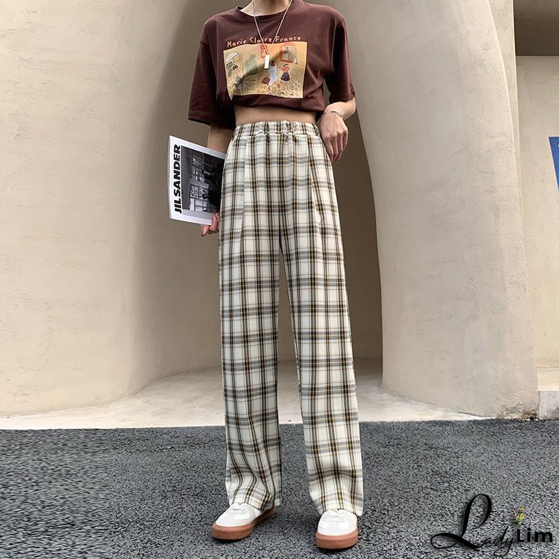 Plaid Pants Women's Spring And Autumn Thin