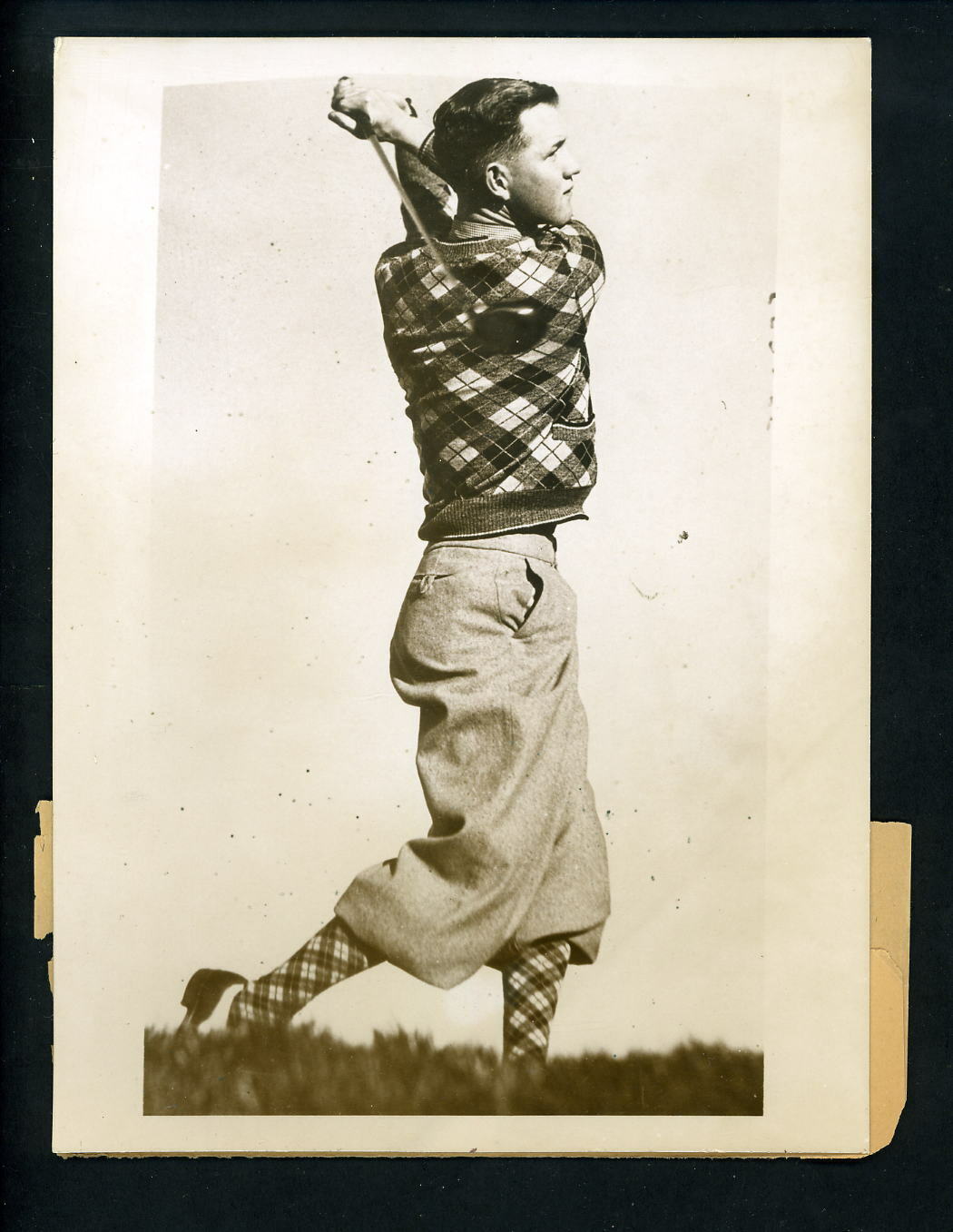 Australian Golfer Lou Kelly 1935 Type 1 Press Photo Poster painting