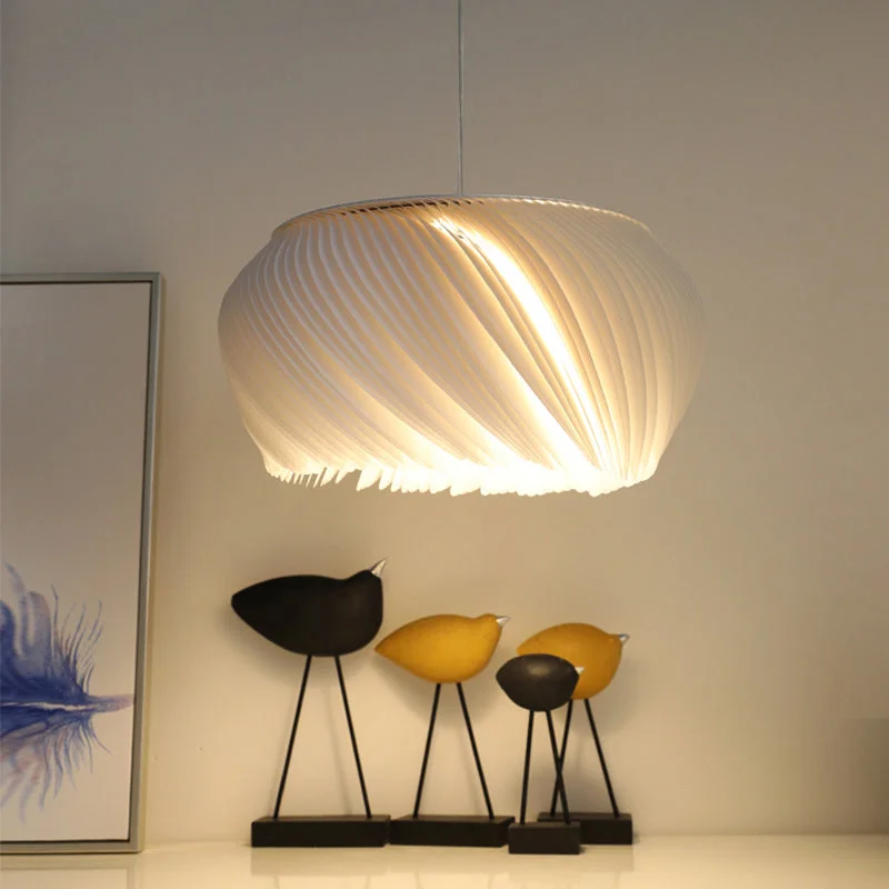 Modern Creative White Wavy Nodic Pendant Light For Living Room