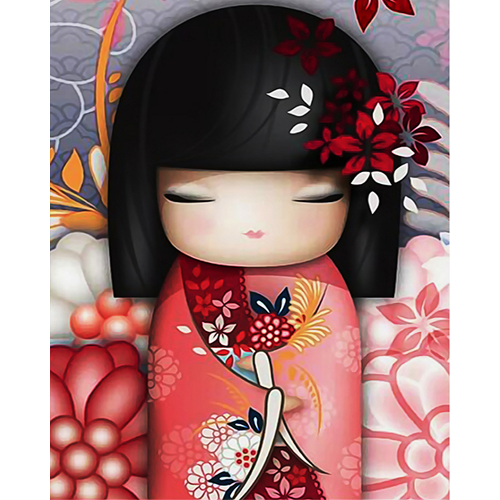 Japanese Doll-Paint by Numbers-30*40cm/40*50cm