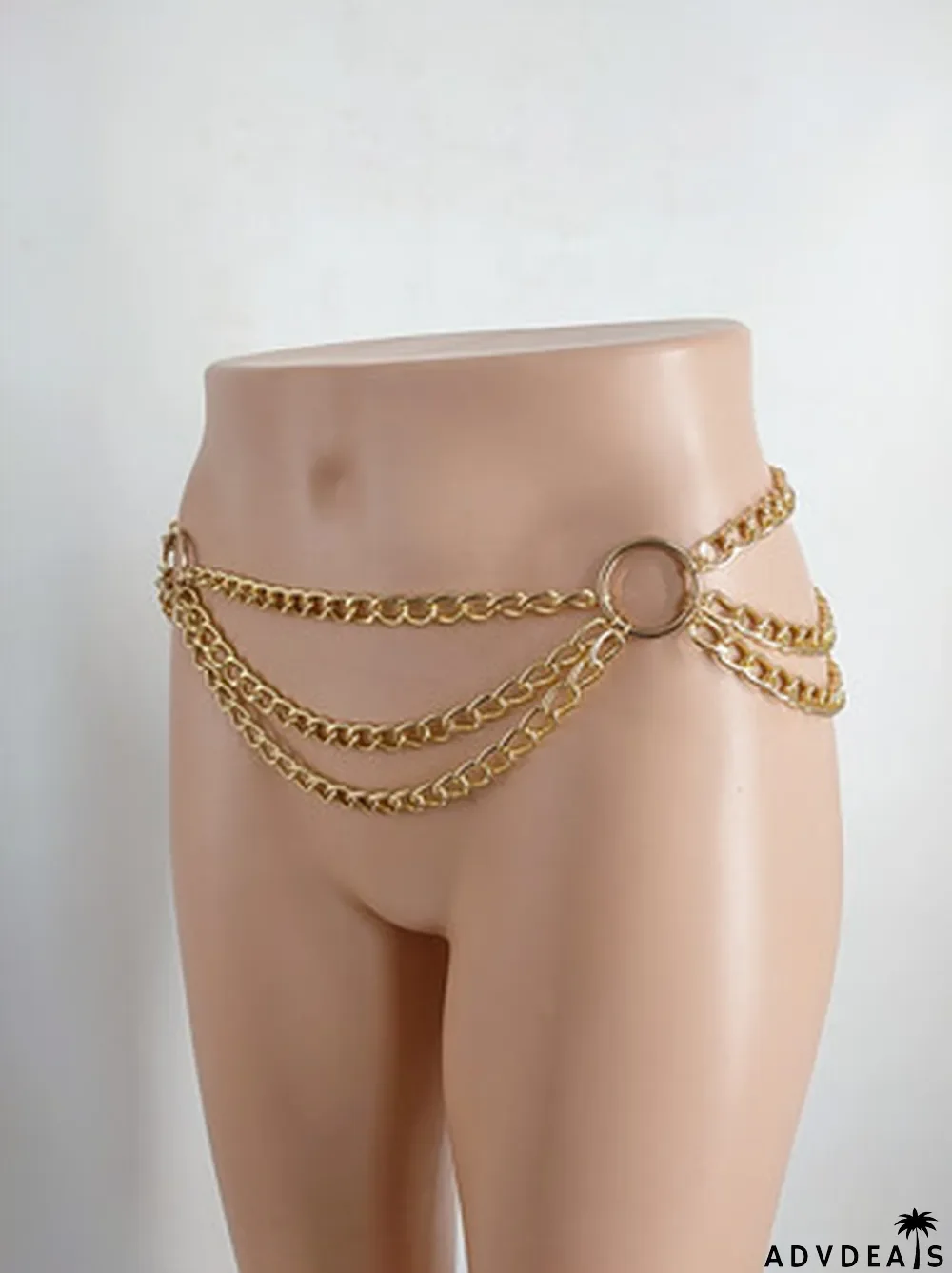 Love Wild Circle Intersecting Metal Three-Layer Waist Chain