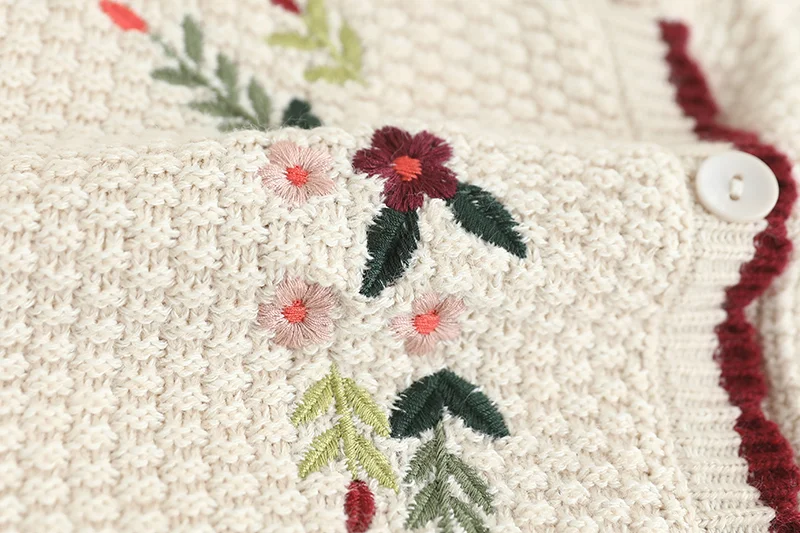 Chicfifth Sweater Women Winter Long Sleeve High Quality Autumn Vintage Top Knitted Cardigan