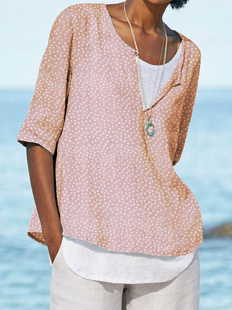 Bestdealfriday Casual Plus Size 34 Sleeve Star Printed Blouse Shirts Tops 9365933