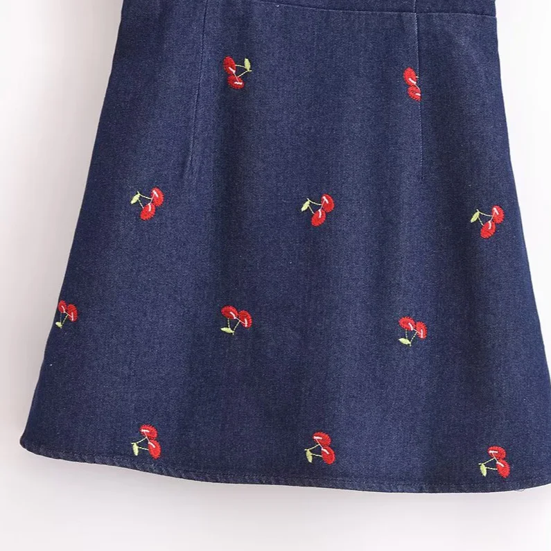 Nigikala Nigikala Retro-Dress Seaside Resort Sling Dress French Fresh Sweet Print A-Word Mini Dress Summer Girl