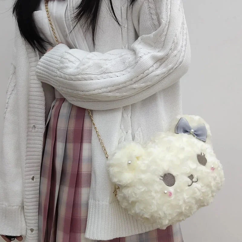 Lolita Velvet Bear Pearl Kawaii Shoulder Bag SP16649