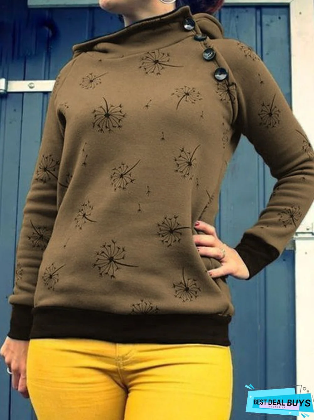 Casual Floral-Print Sweatshirts