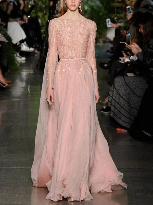 chiffon exquisite and elegant show lady dress