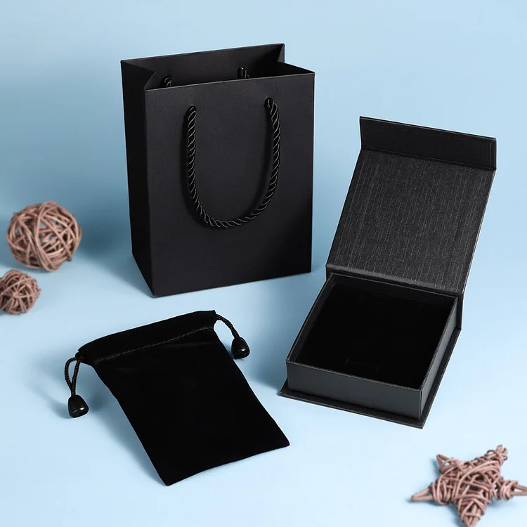 Black Jewelry Box Gift Package Set