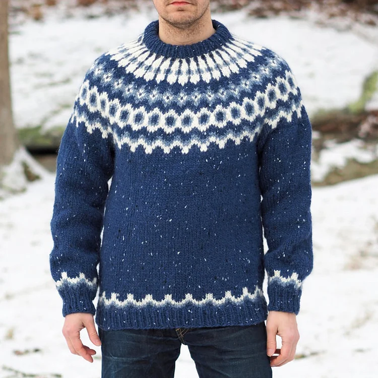 Comstylish Blue Icelandic Vintage Sweater