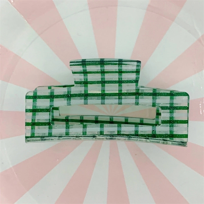 Fashion Plaid Arylic Hollow Out Hair Claws 1 Piece