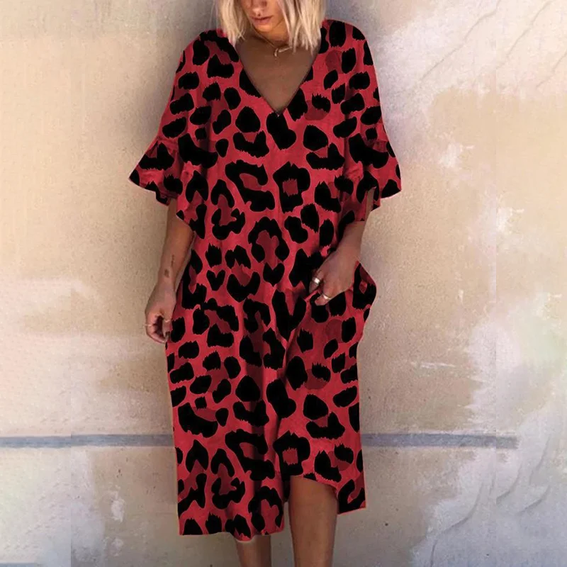 ⚡NEW SEASON⚡Casual V-neck Leopard Print Dress