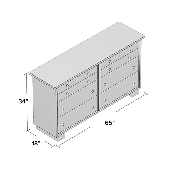 Cooksey 6 Drawer 65'' W Double Dresser