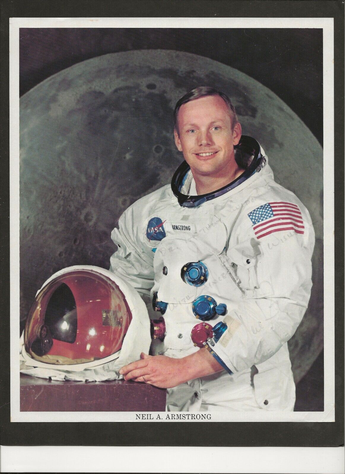 Neil Armstrong REAL hand SIGNED NASA Promo Photo Poster painting JSA LOA Apollo Moon Landing