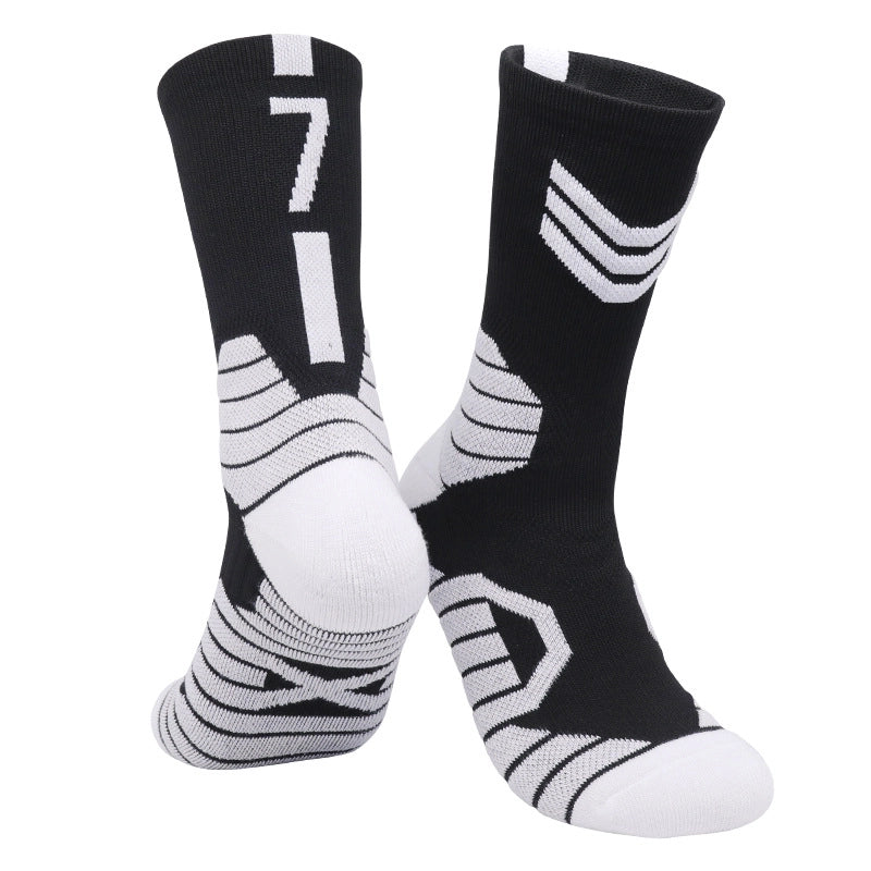 Curry Professional Basketball Socks Men’s High-top Breathable Combat Socks Training Mid-calf Socks Non-slip Sports Socks Men’s