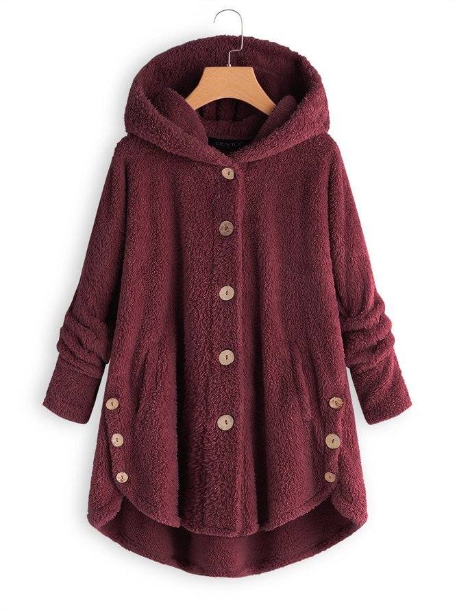 Outerwear Cashmere Long Sleeve Casual Buttoned Outerwear