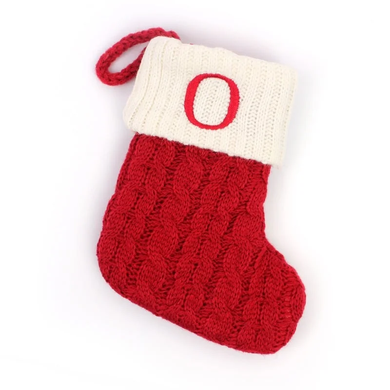 Christmas Red Socks Alphabet Knitting Christmas-Tree Pendant