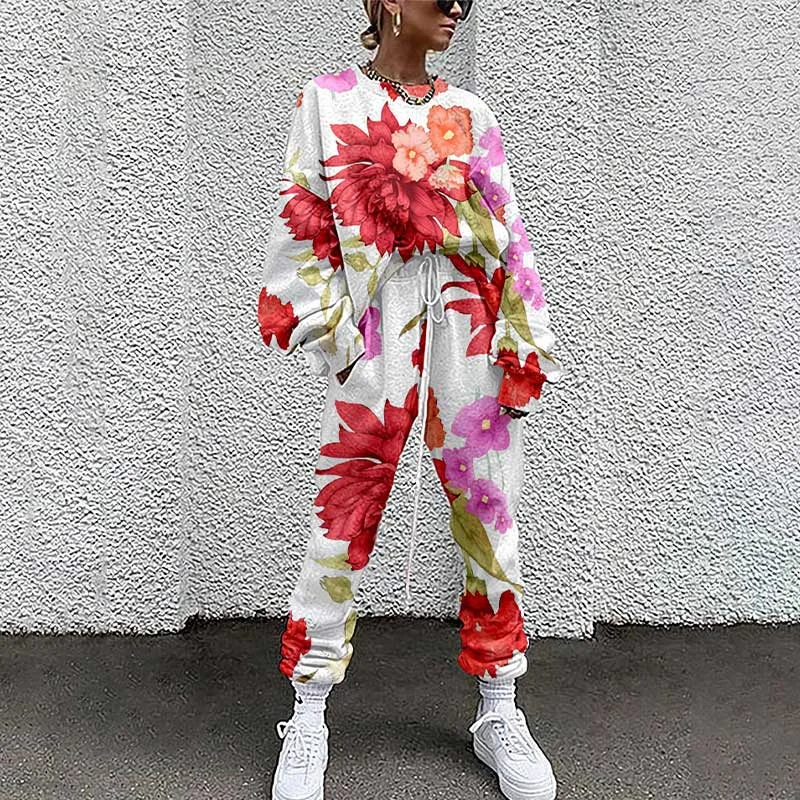 Tie Dye Loose Tracksuits Lounge Wear Women Casual Two Piece Set Spring Street T-shirt Tops And Jogger Set Suits 2pcs Outfits