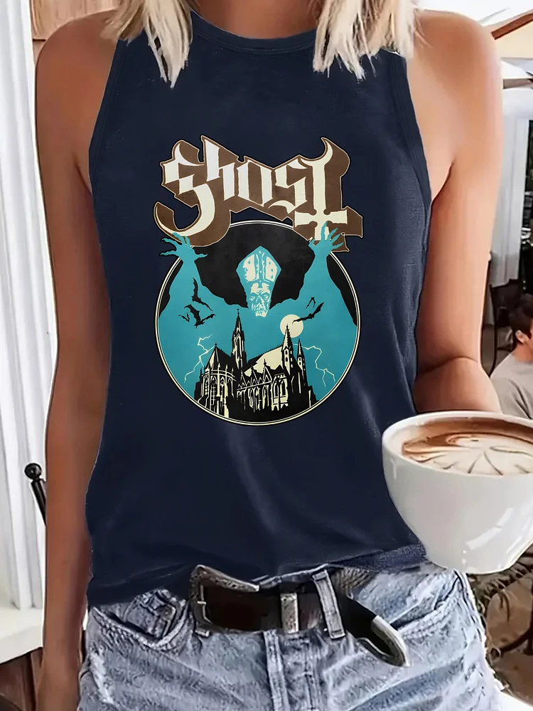 All/Global/Sexy Round Neck Polyester Women's Camisole And Vest Set