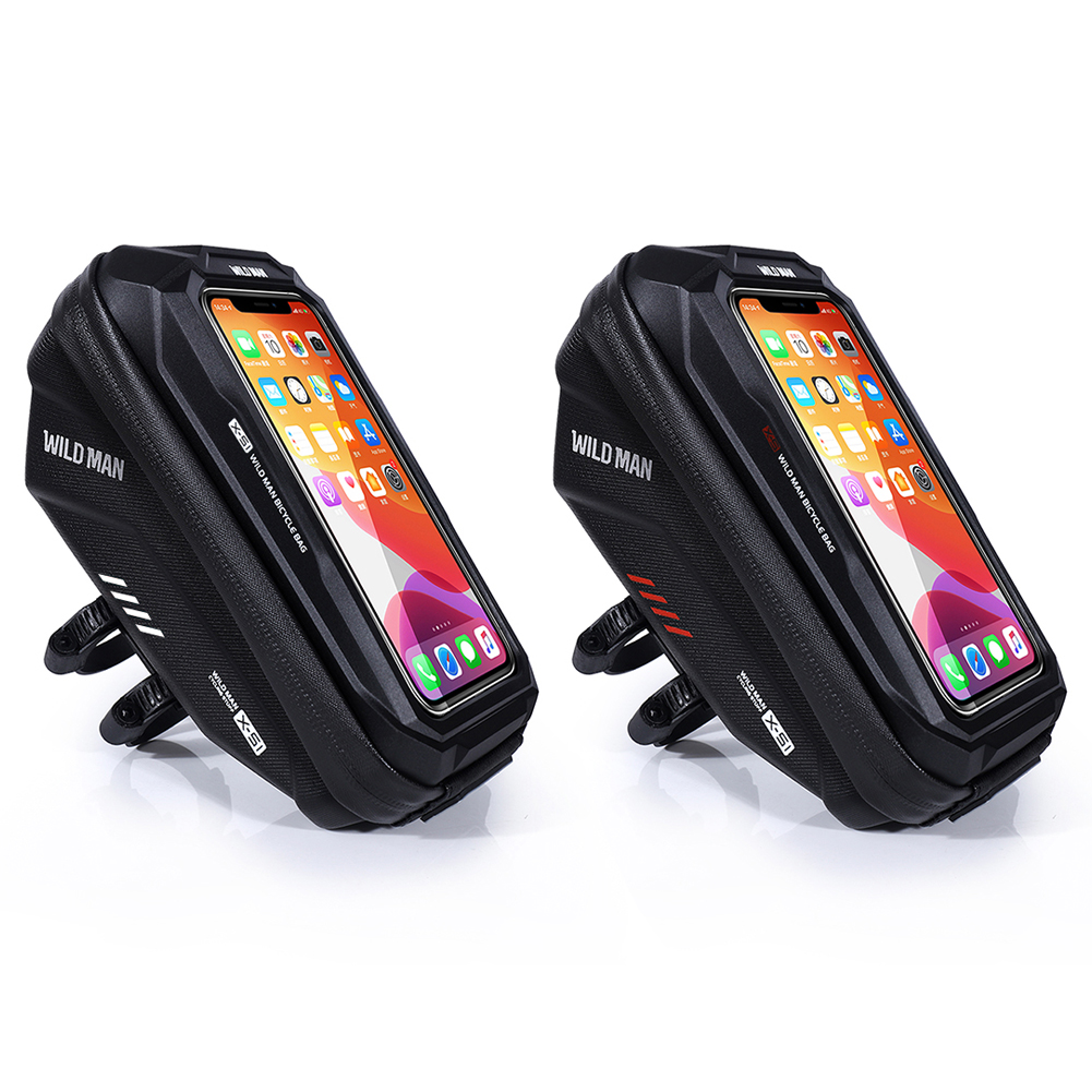 

Bike Handlebar Bag Waterproof Touch Screen MTB Bike Phone Hard Shell Case, Red, 501 Original