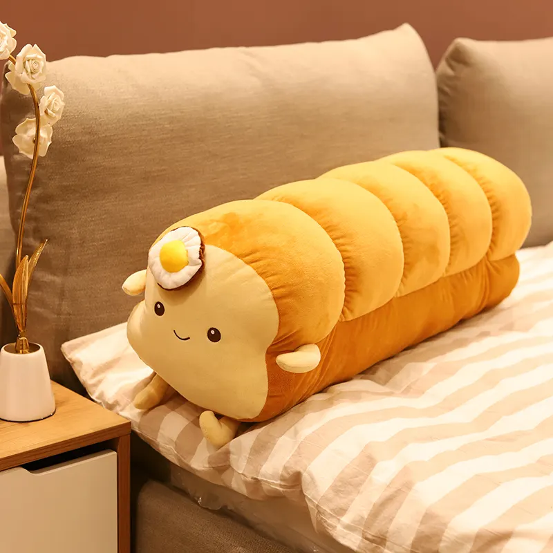 Cute Toast Plush Giant Bed Poached Egg Toast Cushion Headrest Decoration
