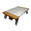 Outdoor portable stainless steel folding table anti-fingerprint pattern picnic camping beech BC style single solo table