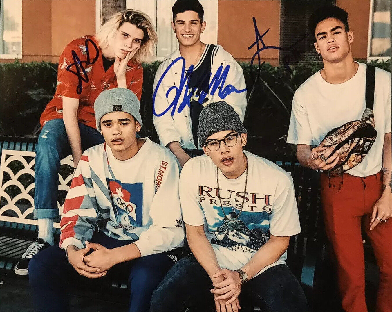 PRETTYMUCH HAND SIGNED 8x10 Photo Poster painting NICK, EDWIN, AUSTIN AUTOGRAPHED RARE AUTHENTIC