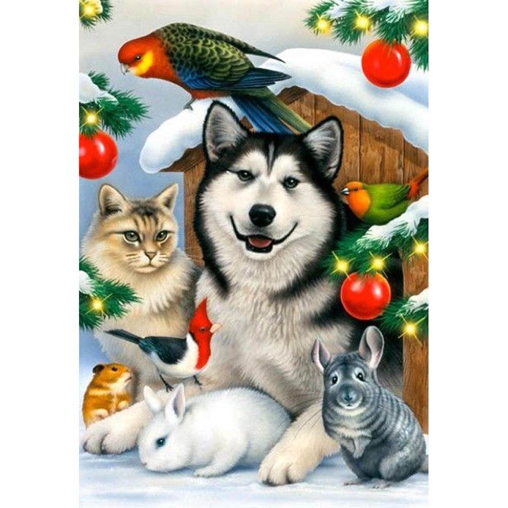 

Snow Cat Dog - Round Drill Diamond Painting - 30*40CM, 501 Original