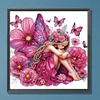 Rosa Schmetterling Mädchen - speziell geformtes Diamond Painting - 30*30cm