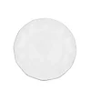 10 Pack | 6" White Hard Plastic Dessert Plates with Gold Ruffled Rim, Heavy Duty Disposable Salad Appetizer Dinnerware