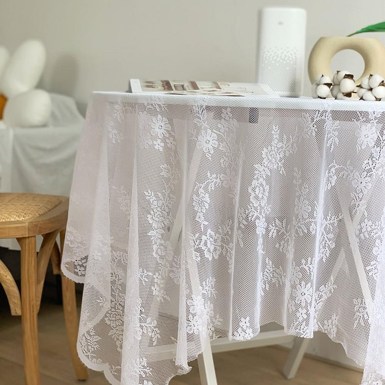 Fairy Tales Aesthetic Cottagecore Fashion Lace Tablecloth Lace Picnic Rug QueenFunky