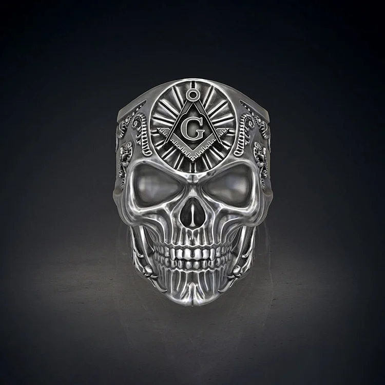 Masonic Skull Ring | Sterling Silver