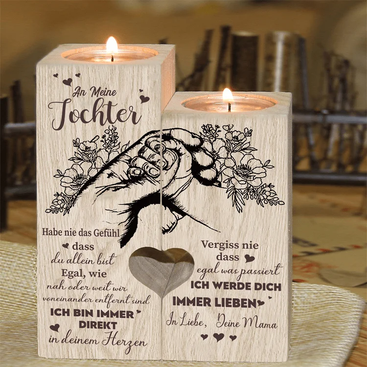 Kettenmachen An Meine Tochter/Sohn von Mama Kerzenständer - Holz Kerzenhalter