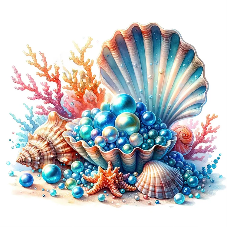 Pearl Sea Shell 35*35CM (Canvas) Full Round Drill Diamond Painting gbfke