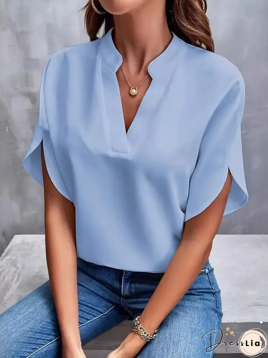 Casual V-neck Short-Sleeved Shirt