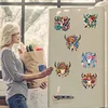 6Pcs Diamond Painting Acrylic Cow Skull Fridge Magnet for Adults