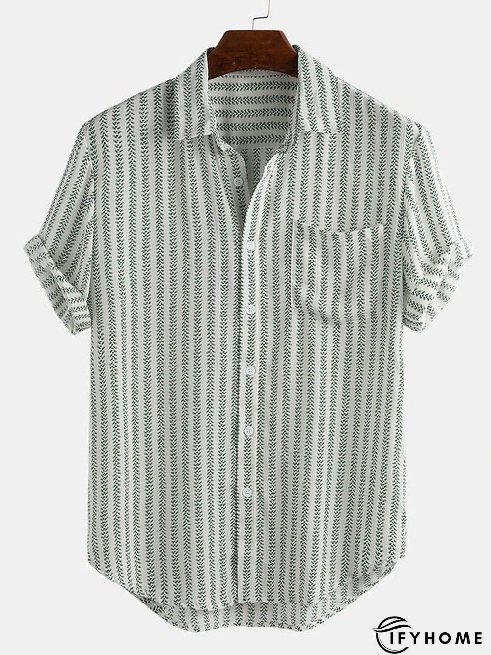 Summer Season Casual Shirt Collar Stripes Short Sleeve Men's Shirt & Top | IFYHOME