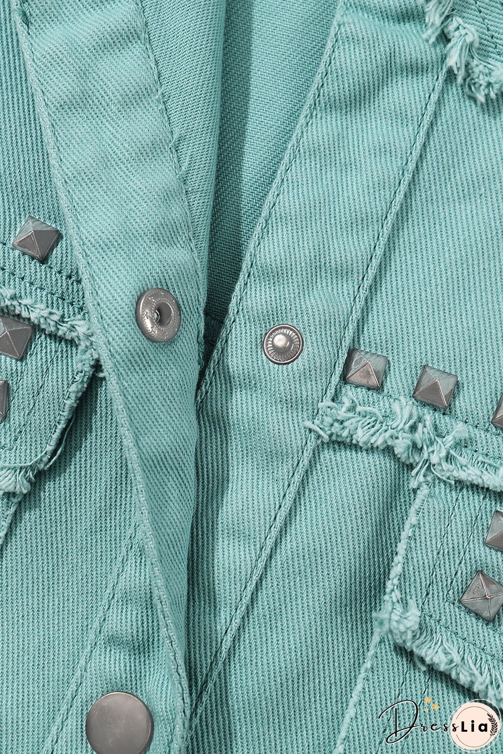 Frayed Riveted Denim Jacket