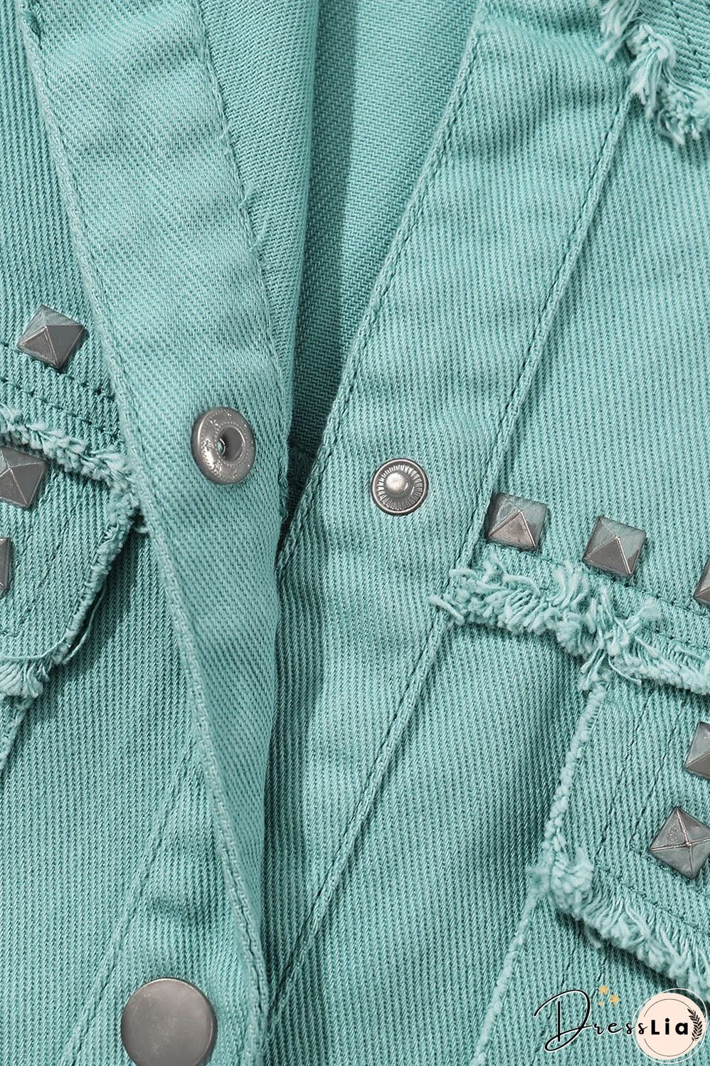 Frayed Riveted Denim Jacket