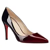 Women's 90mm Middle Heels Pointy Toe Red Bottom Pumps Gradient Color Patent